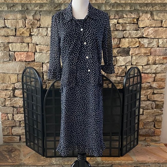 Appleseeds Dresses Appleseeds Navy Dress With White Polka Dots